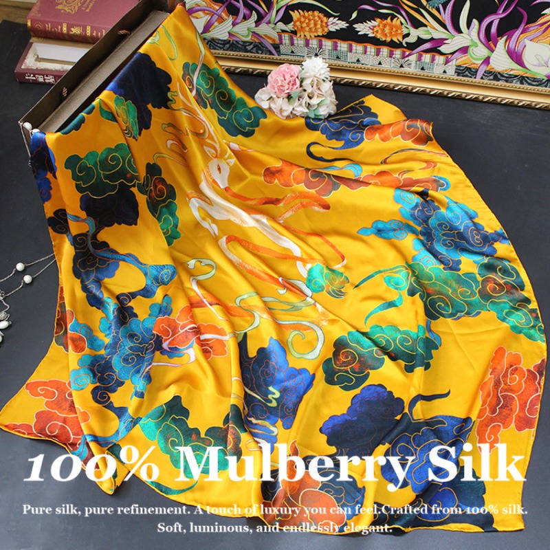 Pashmina Wrap Large - Nieuwe Luxe 110x110cm Echte Zijden Sjaal