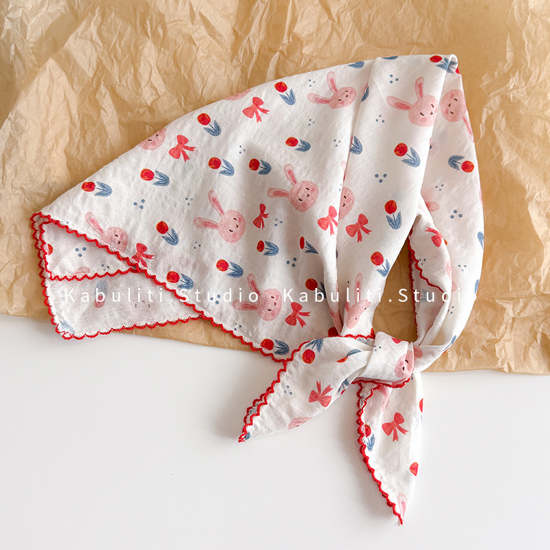 Ascot Neck Scarf - Katoenen linnen vierkante sjaal 58 cm