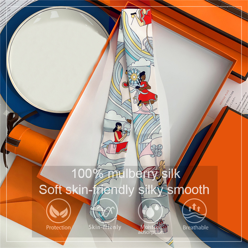 Ascot Neck Scarf - Vrouwen 100% Moerbei Zijden Sjaal voor