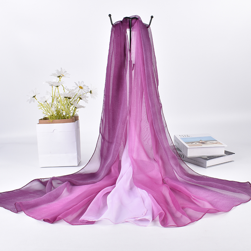 Scarf Silk Square - 2023 Lente/Zomer Nieuwe Driekleurige Gradiënt Zijden