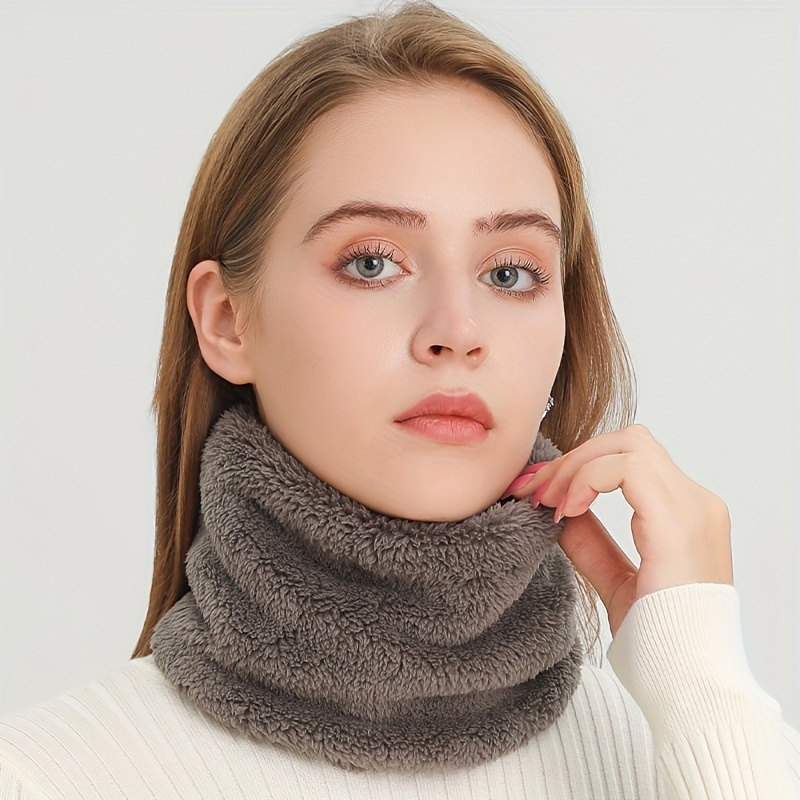 Infinity Scarf Knit - Winddichte pluche oneindigheidssjaal effen kleur nekbeschermer