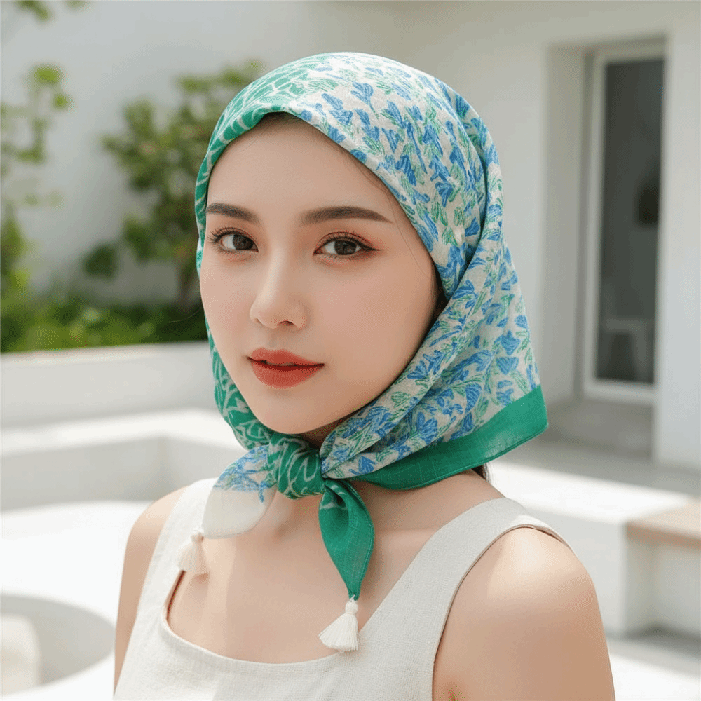 Bandana Cotton - Nekwikkel Katoen-Linnen Vierkante Sjaal 60x60cm Ademende