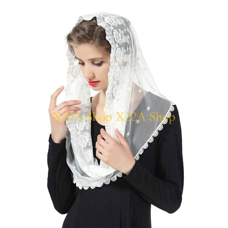 Infinity Scarf Knit - Unieke moslim voor Floral Lace Veil