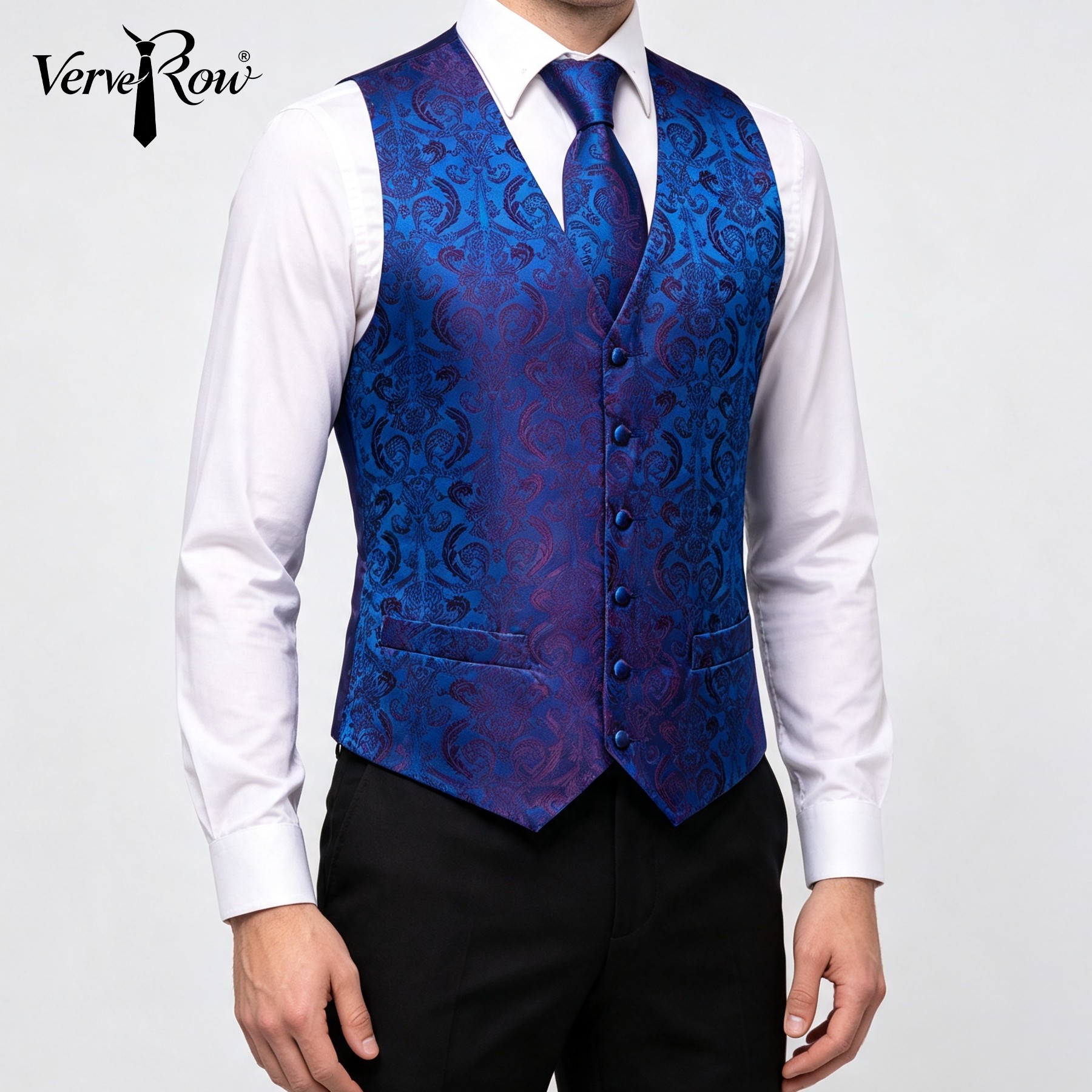 Pocket Square Set - Vest, das en zakdoek 3-delig blauw