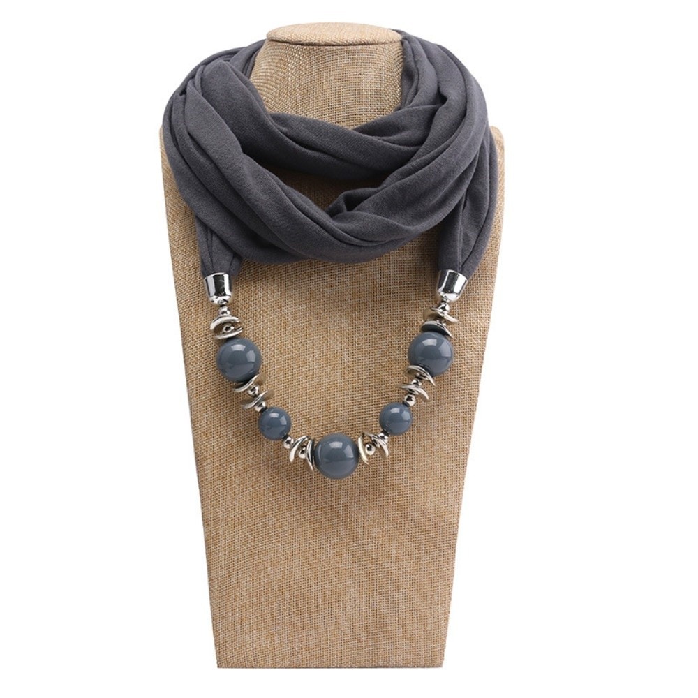 Infinity Scarf Knit - Chiffon sjaal ketting met kralen, etnische