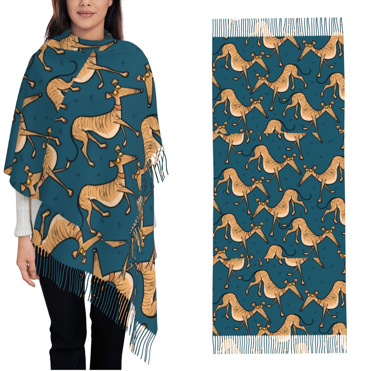 Greyhound Whippet Lurcher Hond - Pashmina Wrap Large recensie en prijs