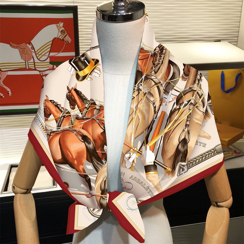 Zijden Sjaal Vrouwen Paard Ged - Scarf Silk Square recensie en prijs