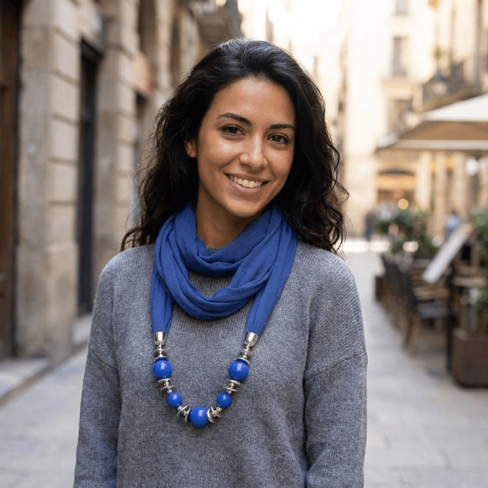 Chiffon sjaal ketting met kral - Infinity Scarf Knit recensie en prijs